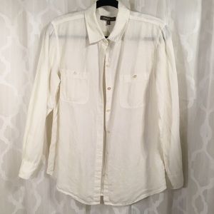 Tommy Bahama Linen Button Front LS Top